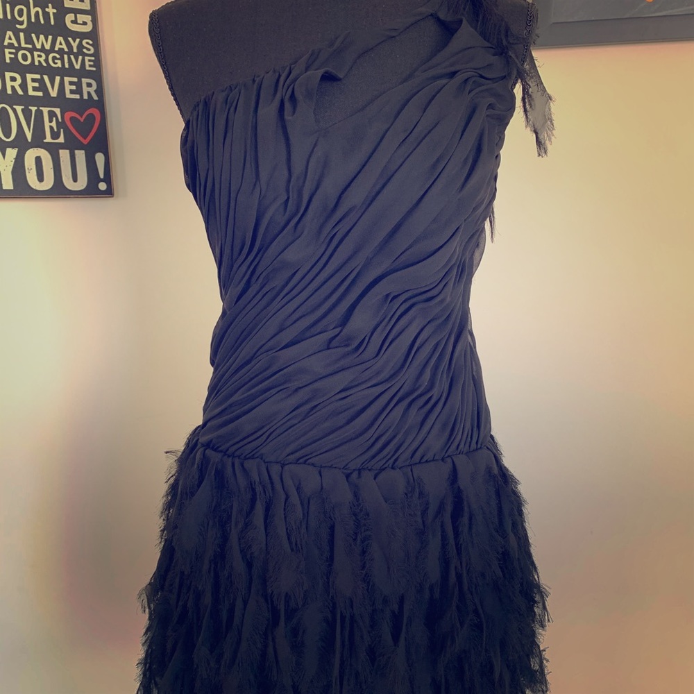 Bebe feather illusion dress